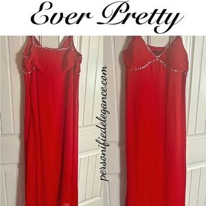 NEW Ever Pretty Red Sequin Long Chiffon Maxi Dress Size 3XL
